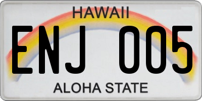 HI license plate ENJ005