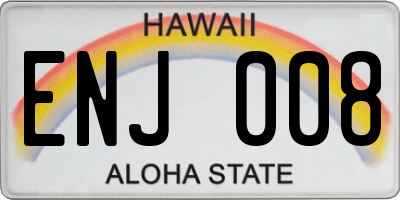 HI license plate ENJ008