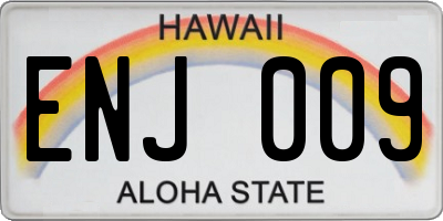 HI license plate ENJ009
