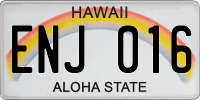 HI license plate ENJ016