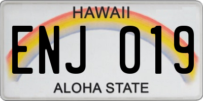 HI license plate ENJ019