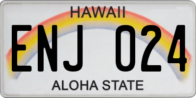 HI license plate ENJ024