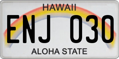 HI license plate ENJ030