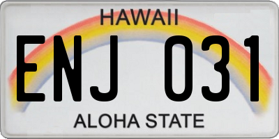 HI license plate ENJ031