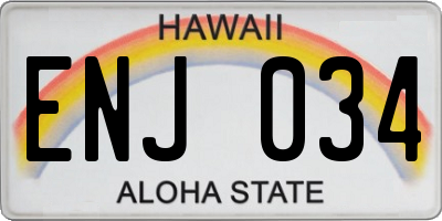 HI license plate ENJ034