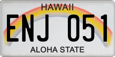 HI license plate ENJ051