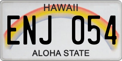 HI license plate ENJ054