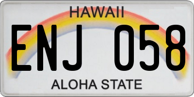 HI license plate ENJ058