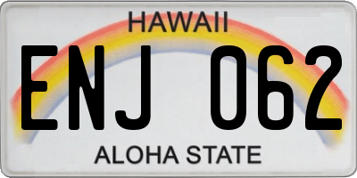HI license plate ENJ062