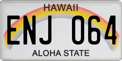 HI license plate ENJ064