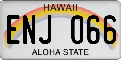 HI license plate ENJ066
