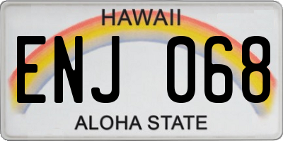 HI license plate ENJ068