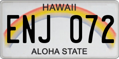HI license plate ENJ072