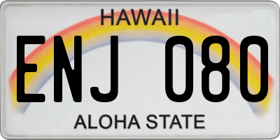 HI license plate ENJ080