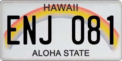 HI license plate ENJ081