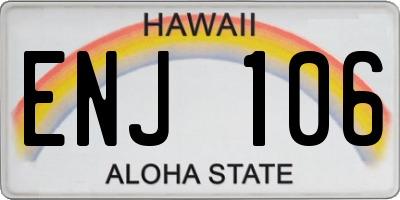 HI license plate ENJ106
