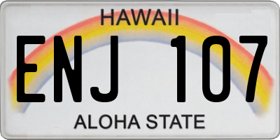 HI license plate ENJ107