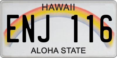 HI license plate ENJ116