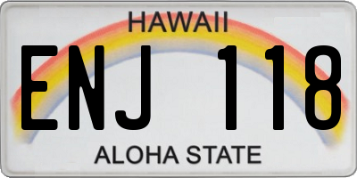 HI license plate ENJ118