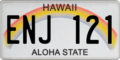 HI license plate ENJ121