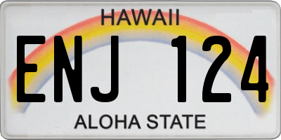 HI license plate ENJ124