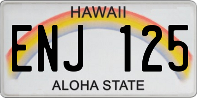HI license plate ENJ125