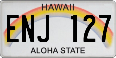 HI license plate ENJ127