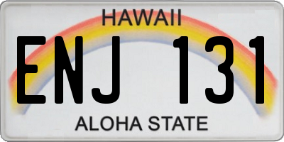 HI license plate ENJ131