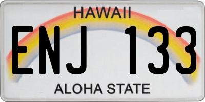 HI license plate ENJ133