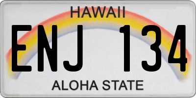 HI license plate ENJ134
