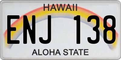 HI license plate ENJ138
