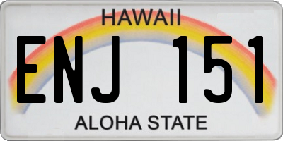 HI license plate ENJ151