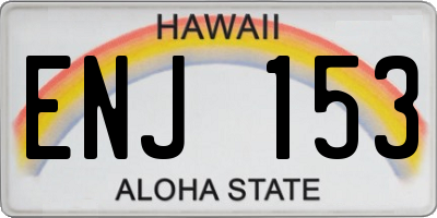 HI license plate ENJ153
