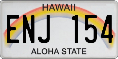 HI license plate ENJ154