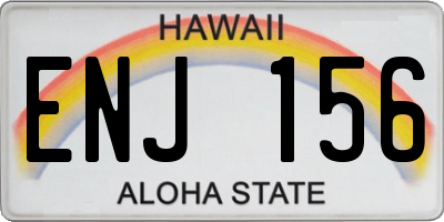 HI license plate ENJ156