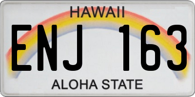 HI license plate ENJ163