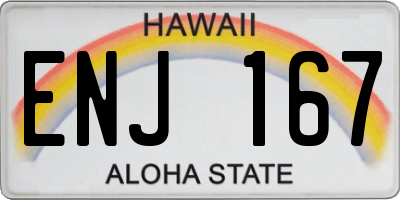HI license plate ENJ167