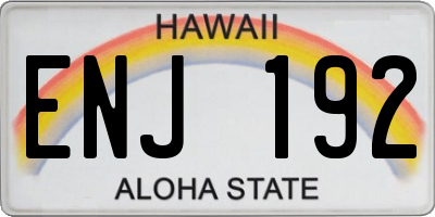 HI license plate ENJ192