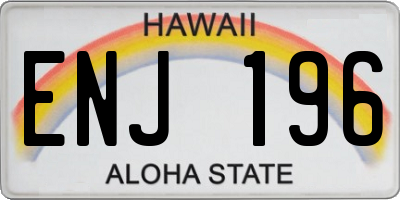 HI license plate ENJ196
