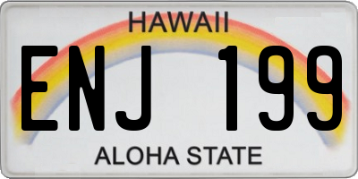HI license plate ENJ199
