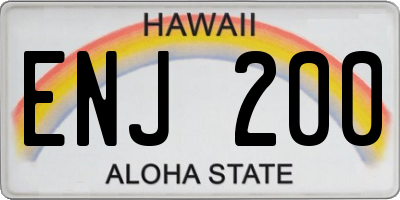 HI license plate ENJ200