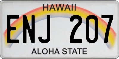 HI license plate ENJ207