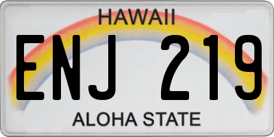 HI license plate ENJ219