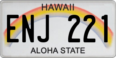 HI license plate ENJ221