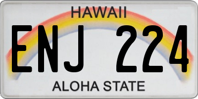 HI license plate ENJ224