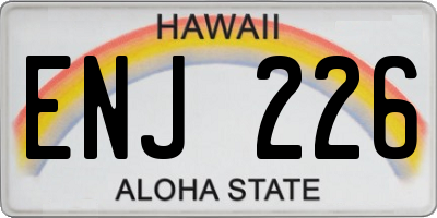 HI license plate ENJ226