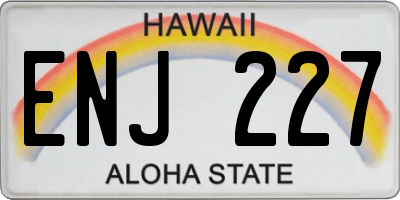 HI license plate ENJ227
