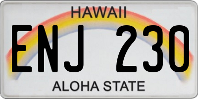 HI license plate ENJ230