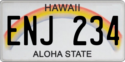 HI license plate ENJ234