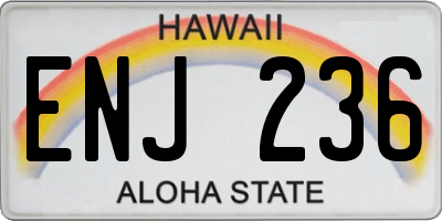 HI license plate ENJ236